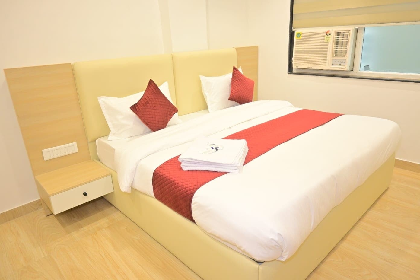 A spacious, well-appointed room at The Tribhuvan Residency in Ayodhya